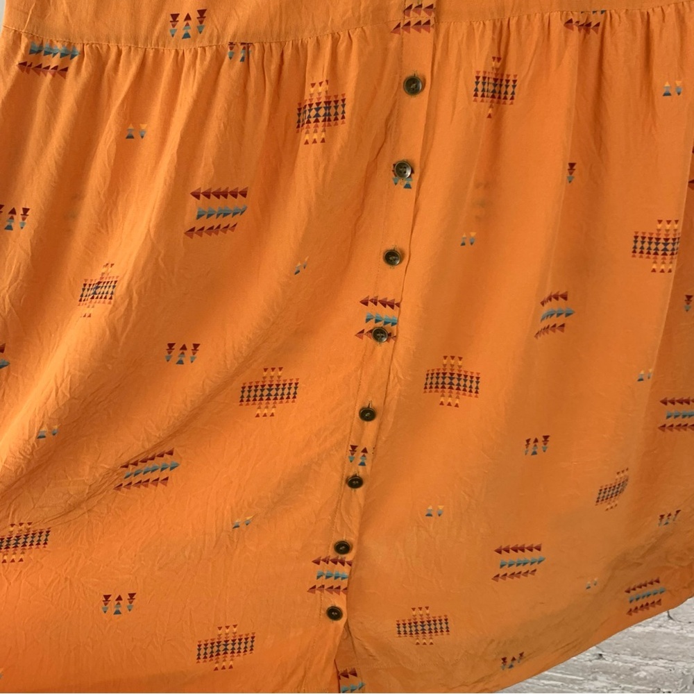 Pendleton Orange Midi Dress with Button Detail - image 4